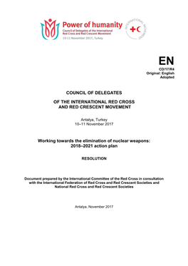 Working Towards the Elimination of Nuclear Weapons: 2018–2021 Action Plan