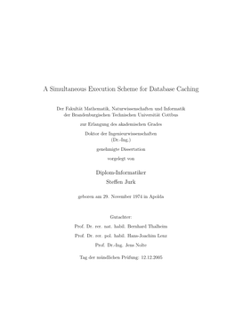 A Simultaneous Execution Scheme for Database Caching