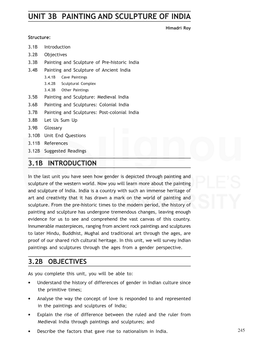 UNIT 3B PAINTING and SCULPTURE of INDIA the West: Renaissance and After Himadri Roy