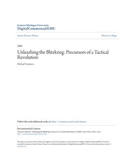 Unleashing the Blitzkrieg: Precursors of a Tactical Revolution Michael Vianueva