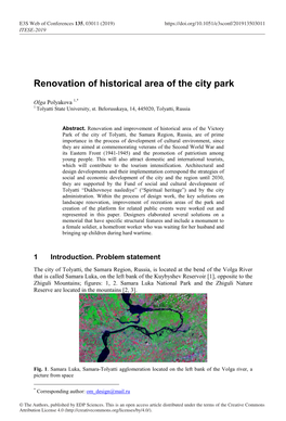 Renovation of Historical Area of the City Park