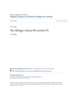 The Alledger Volume 09, Number 05 the Alledger