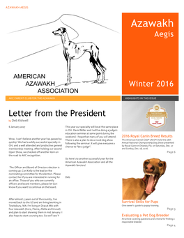 Aegis Winter 2016