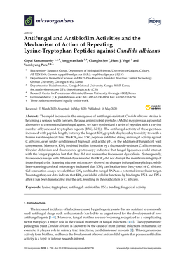 Antifungal and Antibiofilm Activities and the Mechanism of Action Of