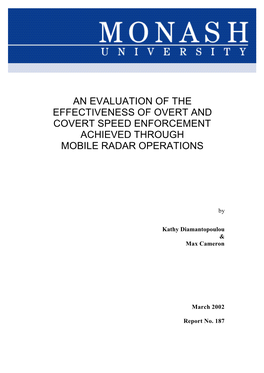 Eval. Overt and Covert Speed Enforcement