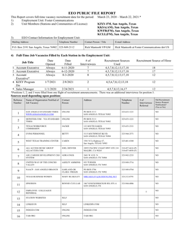 Eeo Public File Report