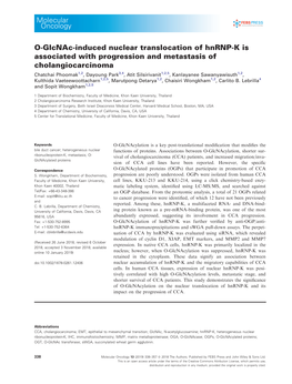 K Is Associated with Progression and Metastasis