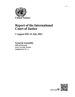 Report of the International Court of Justice