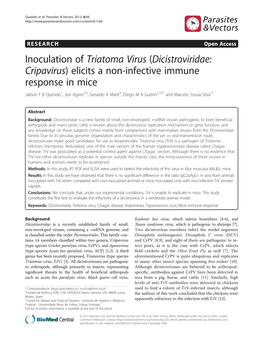 Inoculation of Triatoma Virus (Dicistroviridae: Cripavirus)