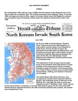 The Korean Peninsula, and Was Dashing Madly Across the Southern Tip in a Race for Pusan