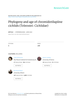 Phylogeny and Age of Chromidotilapiine Cichlids (Teleostei: Cichlidae)