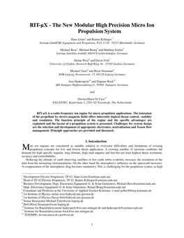 RIT-Μx - the New Modular High Precision Micro Ion Propulsion System