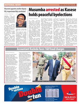 Musumba Arrestedas Kasese Holds Peaceful Byelections