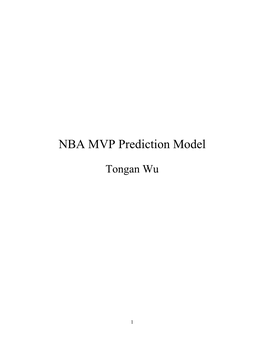 NBA MVP Prediction Model