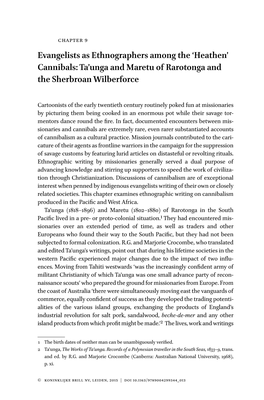 Cannibals: Ta’Unga and Maretu of Rarotonga and the Sherbroan Wilberforce