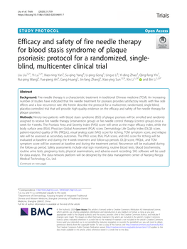 Efficacy and Safety of Fire Needle Therapy for Blood