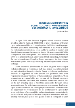 Human Rights Prosecutions in Latin America Jo-Marie Burt