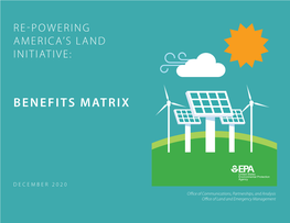 RE-Powering America's Land Initiative: Benefits Matrix, December 2020