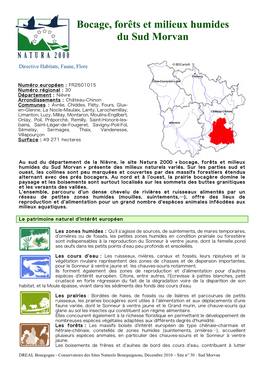 Bocage, Forêts Et Milieux Humides Du Sud Morvan » Présente Des Milieux Naturels Variés