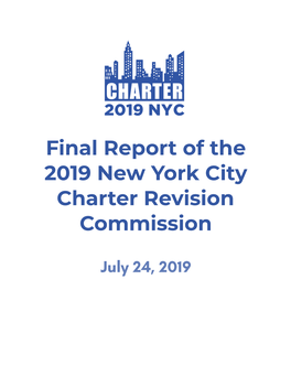 Final Report of the 2019 New York City Charter Revision Commission