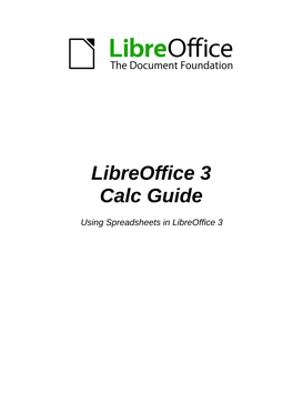 Libreoffice 3 Calc Guide