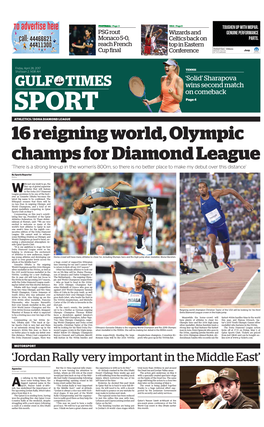 16 Reigning World, Olympic Champs for Diamond League ‘There Is a Strong Line-Up in the Women’S 800M, So There Is No Better Place to Make My Debut Over This Distance’