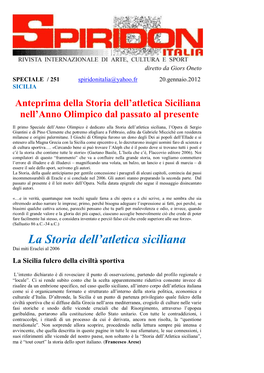 La Storia Dell'atletica Siciliana