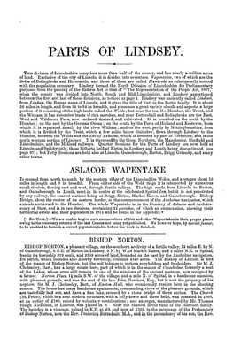 ASLACOE W APENTAKE Is Crossed from North to South by the Western Ridge of the Lincolnshire Wolds, and Averages About 10 Miles in Length and 8 in Breadth