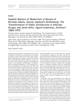 Swedish Masters of Modernism: a Review Of