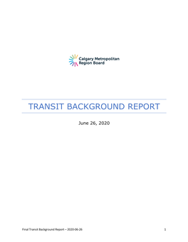 Transit Background Report