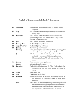 The Fall of Communism in Poland: a Chronology