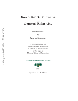 Some Exact Solutions in General Relativity