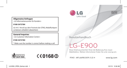 Bedienungsanleitung LG E900 Optimus 7