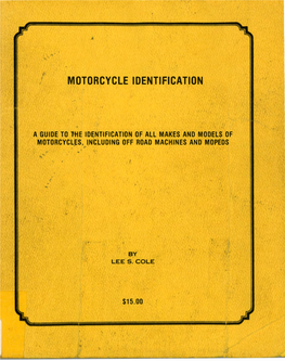 Motorcycle Identif.Ication