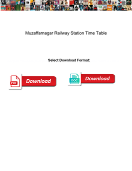 Muzaffarnagar Railway Station Time Table