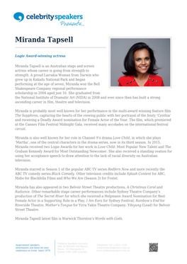 Miranda Tapsell