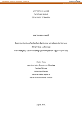 MAGDALENA JANEŠ Decontamination of Soil Polluted With