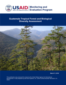 Guatemala Tropical Forest and Biological Diversity Assessment