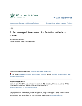 An Archaeological Assessment of St Eustatius, Netherlands Antilles