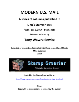 MODERN U.S. MAIL a Series of Columns Published in Linn’S Stamp News