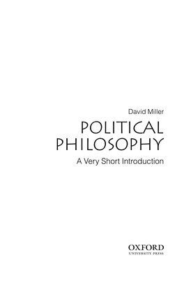 Political Philosophy. a Very Short Introduction