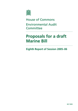 Proposals for a Draft Marine Bill