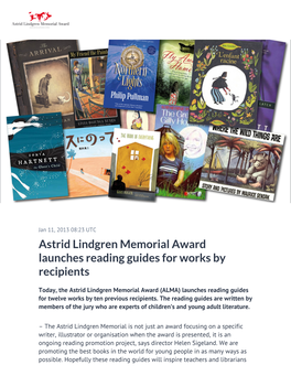 Astrid Lindgren Memorial Award Launches Reading Guides for Works by Recipients