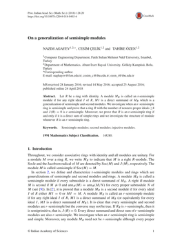 On a Generalization of Semisimple Modules