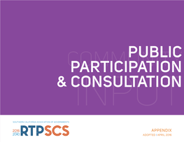 Public Participation & Consultation