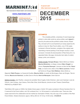 DECEMBER Info@Marninart.Net Phone (703) 476 2199 2015 CATALOGUE 1212 Fax (703) 476 0005