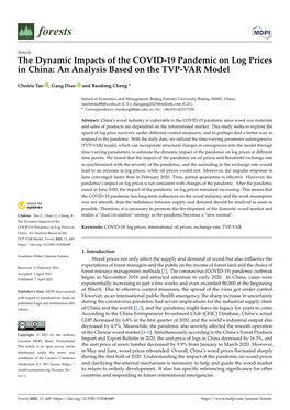The Dynamic Impacts of the COVID-19 Pandemic on Log Prices in China: an Analysis Based on the TVP-VAR Model