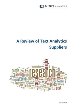 A Review of Text Analytics Suppliers