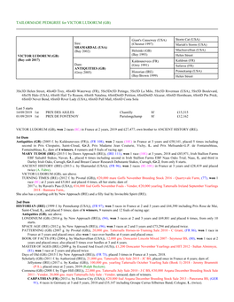 TAILORMADE PEDIGREE for VICTOR LUDORUM (GB)