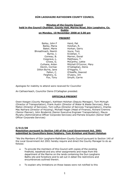 Printed Minutes 10Th-Nov-2008 17.00 County Council.Pdf